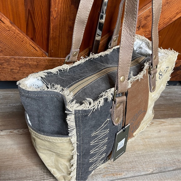 Myra Bag Resplendent Tote Up-cycled Canvas Handbag - Picture 7 of 9